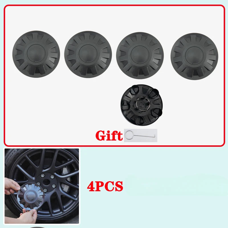 4PCS Wheel Hub Caps Center Cover for Tesla 2024 Model 3 Highland Wheel Cap Kit Center Cap Lug Nut Covers Modification Hubcaps