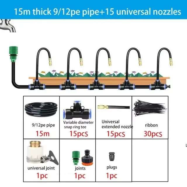 5-20M Universal Automatic Irrigation Sprinkler Kit Rotating Copper Nozzle Garden Balcony Atomization Sprinkler Watering Kits