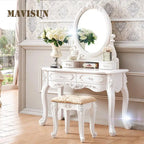 White Dressing Table With Mirror And Stool Chest Of Drawers Makeup Tables European Dressers For Bedroom Furniture Makeup Vanity