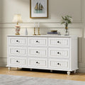 Scurrty White 9 Drawer Dresser, Antique Chest of Drawers,Large Cabinet with Storage, Big Dresser for Clothes in Bedroom