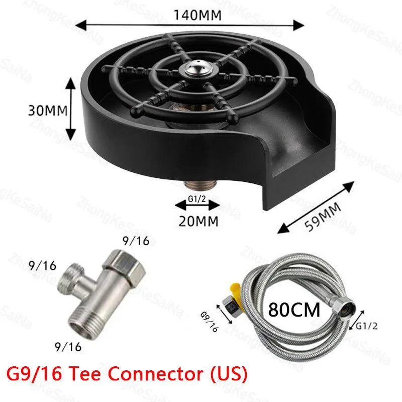 Automatic Glass Cup Washer High Pressure Kitchen Faucet Glass Rinser Stainless Steel Bar Cup Cleaner for Kitchen Sinks Wash Tool