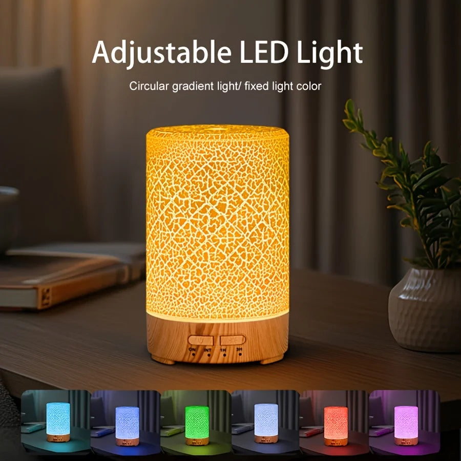 150ml Crack Design Essential Oil Diffuser USB Powered with  7 Color LE