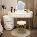 Pink White Vanity Table Women Luxury Nail European Big Stool Study Dressing Table Organizer Mesa De Maquillaje Home Furniture