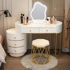 Pink White Vanity Table Women Luxury Nail European Big Stool Study Dressing Table Organizer Mesa De Maquillaje Home Furniture