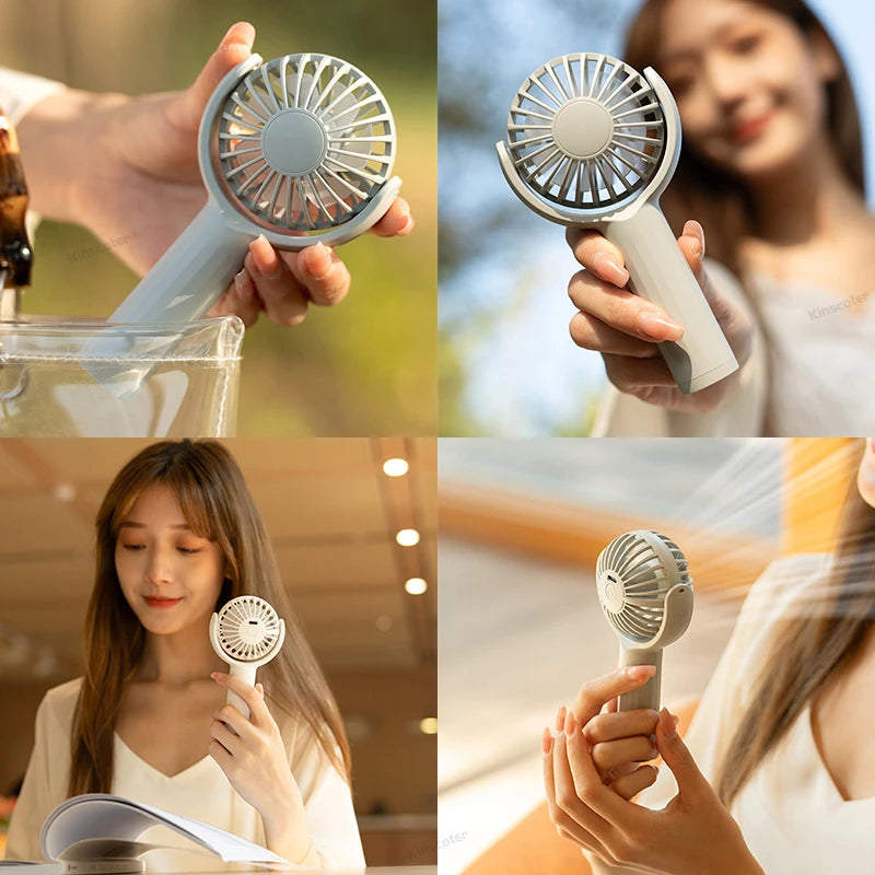 New Portable Handheld Fan 3 Gear Wind Power Angle Adjustable Large Win