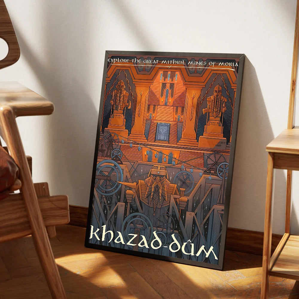 Ring Art Travel Abstract Vintage Film Mordor Castle Classic Vintage Posters Vintage Room Bar Cafe Decor Stickers Wall Painting