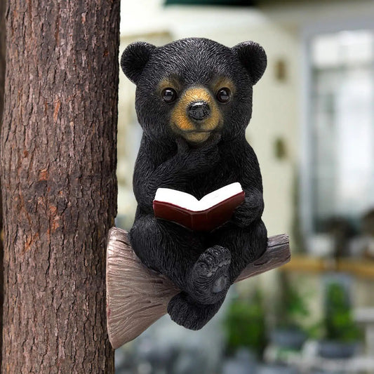 Garden Black Bear Decor Funny Statue for Walkway Housewarming Outdoor