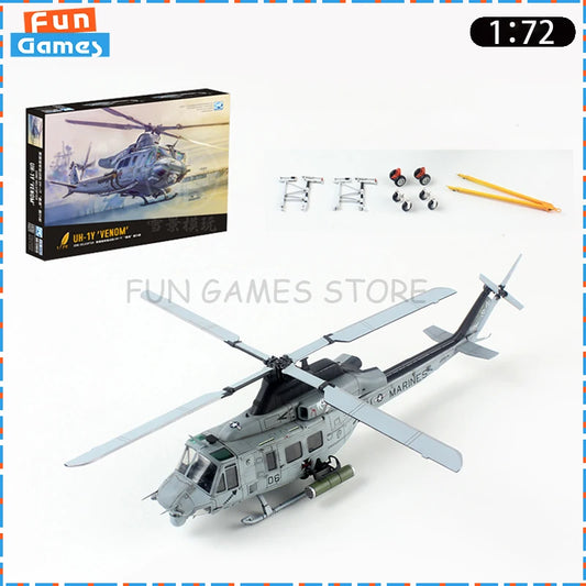 New Dream Model 1/72 UH-1Y Venom Assemble Helicopter Model DM720018 Uncolored Collectible Ornament Custom Toy Birthday Gift