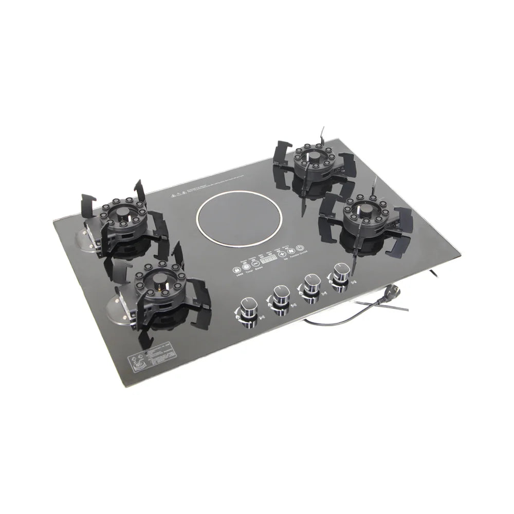 Household Kitchen Glass Multifunctional Flip Burner Built-in Gas/Electric Stove for Hotel Cars and Homes