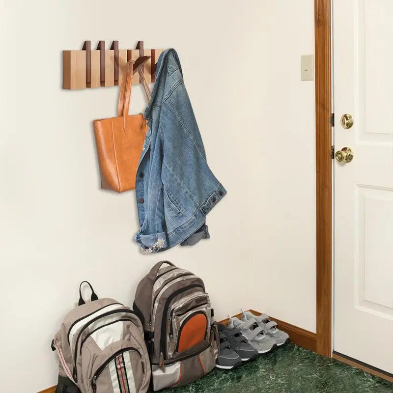 Wood Wall Coat Rack Clothes Organizer Piano Keys Clothes Dress Hanger Shelf Hat Backpack Dressing Rooms Storage Hanger Space