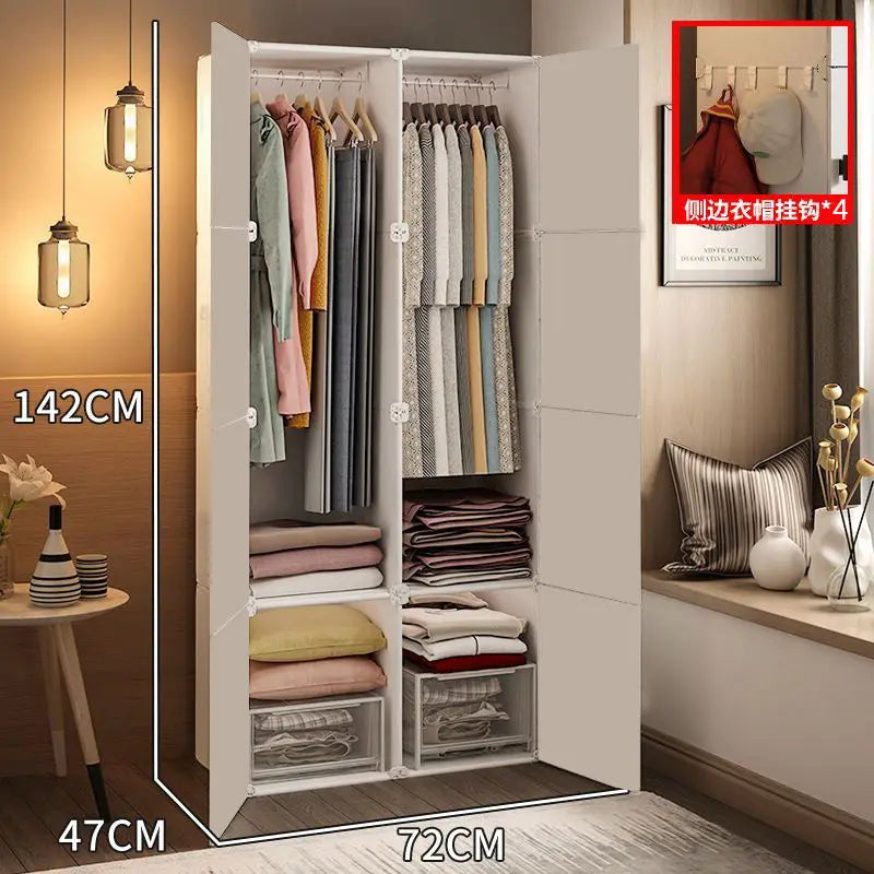 Storage Organizer Closet Partitions Cupboard Bedroom Clothes Wardrobe Shelf Foldable Living Room Guarda Roupa Salon Furniture