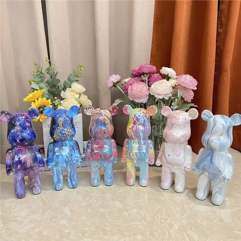 28-35CM Bear Figurines Home DecorationAccessories Modern Stvle Desk DecorationNordic Home Decor Living Room DecorationStatue