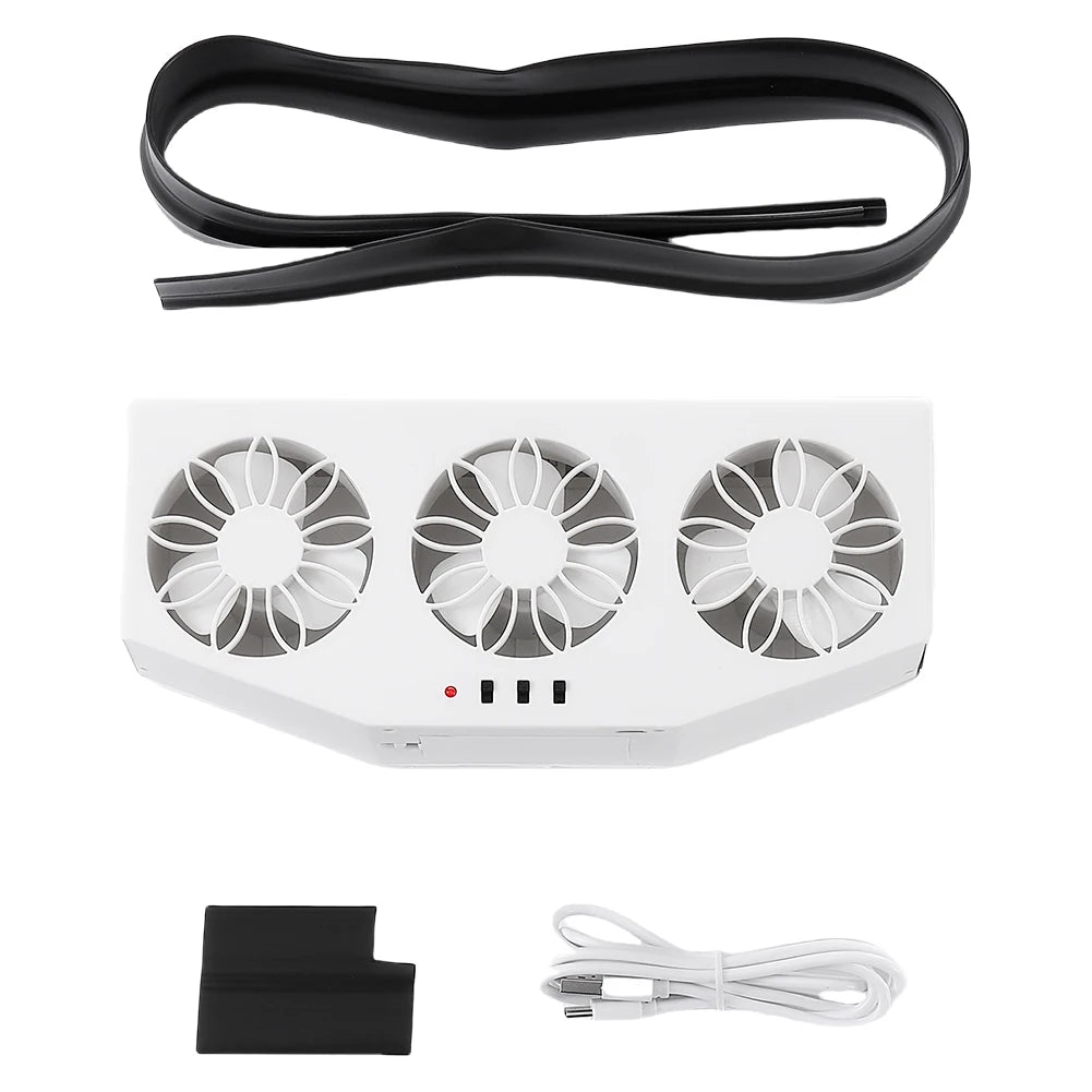 1PCS Solar Car Exhaust Fan with 3 Air 5000 RPM Outlets Car Radiator A