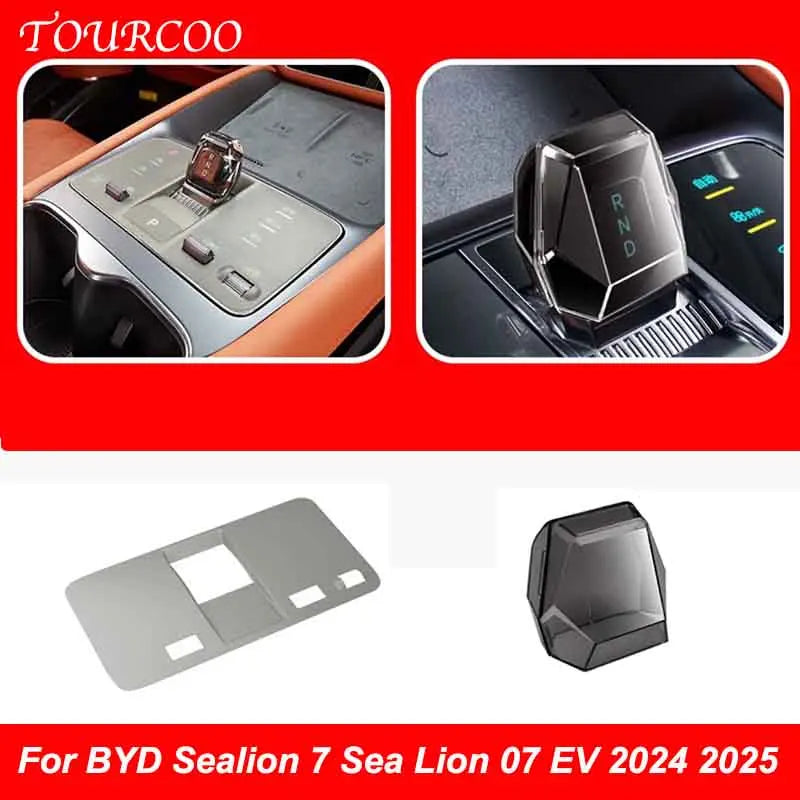 For BYD Sealion 7 Sea Lion 07 EV 2024 2025 Central Control Gear Shift Button Protection Cover Protection Pad Accessories LHD
