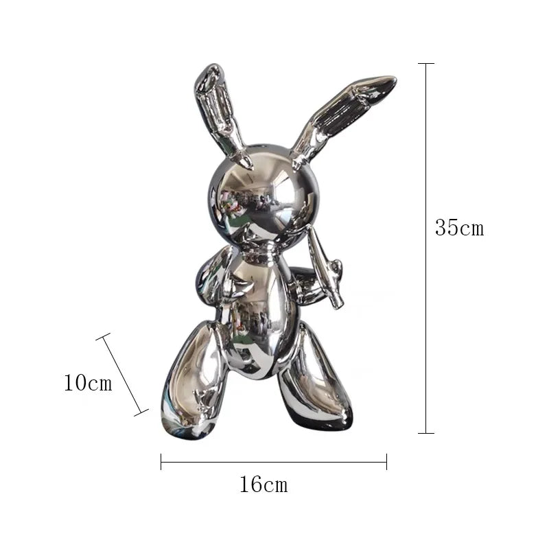Modern Art Balloon Rabbit Statue Creative Animal Sculpture Home Decor 25/35CM Height