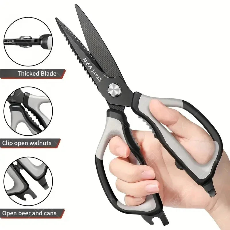 Kitchen Scissors Stainless Steel Barbecue Shears Household Scissors Beef Steak Trimmers Fish Fillet Chicken Bone Kichen Scissor