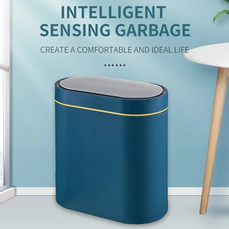 Smart Sensor Trash Can Electronic Automatic Household Bathroom Toilet Waterproof Narrow Seam Storage Bucket Smart Home Trash Bin