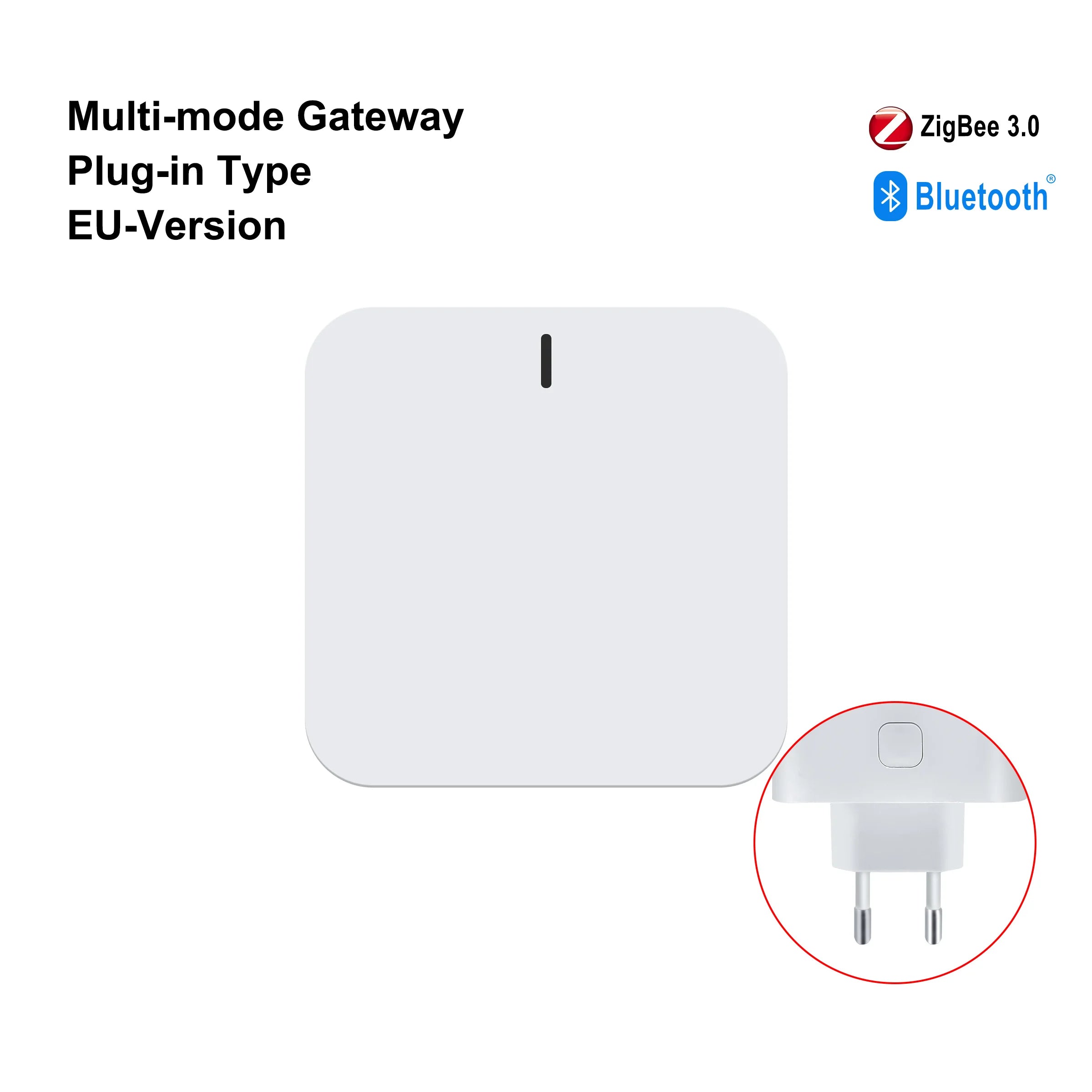 KEMEK Tuya ZigBee Gateway Hub Plug-in Type ZigBee/Bluetooth Multi-mode Gateway Bridge for Smart Home Automation Work with Alexa