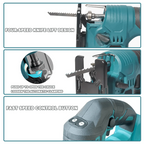Cordless Electric Jig Saw Portable Jigsaw Multi-Function Woodworking Tools fit Makita 18V Battery(No Battery)