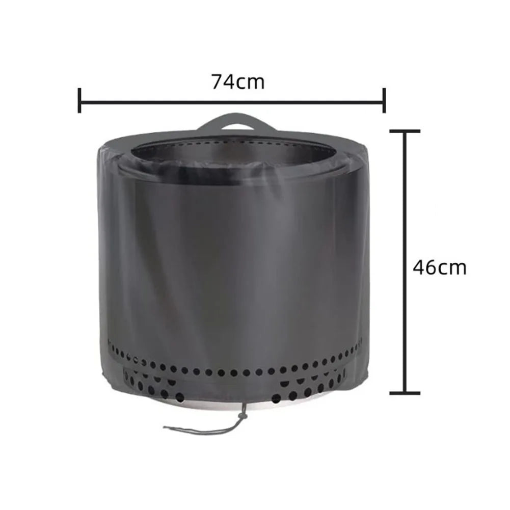 Fire Pit Cover Round Stove Waterproof Cover Outdoor Garden Furniture Tabletop Fire Pit Stones Dust Proof Cover