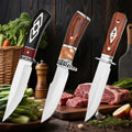 Kitchen straight knife, stainless steel fruit knife with knife sleeve, chef's professional barbecue handle, meat small knife