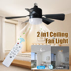 LED Ceiling Fan Light E27 with Remote, Dimmable, Speed Change, Suitabl