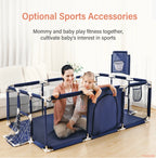 PANGDUBE Baby Playground Playpen for Baby and Toddlers Thicken Steel Pipes & Cloth Baby Fence Play Park Baby Activity Fence