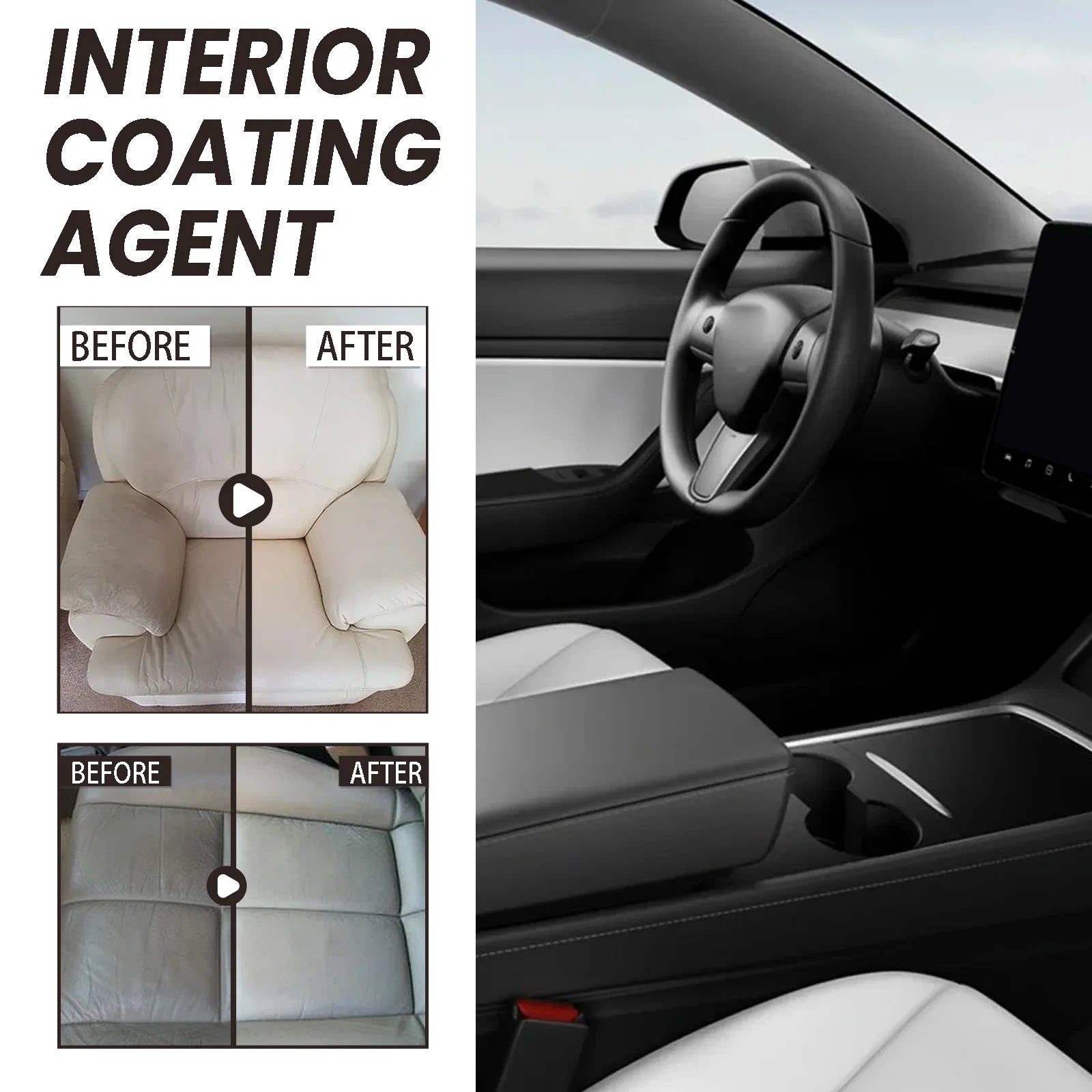 Car Interior Cleaner Removes Oil Dust From The Surface Instrument Panel Seat Leather Multi-Purpose Refurbishment Cleaning Agent