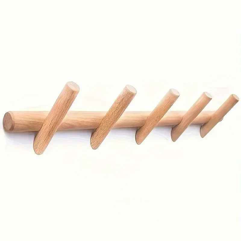 Storage Solid Wood Coat Rack Wall Mounted Assembly Coat Rack Coat Key Storage Hanger Corridor Entrance Decoration 5 Hooks