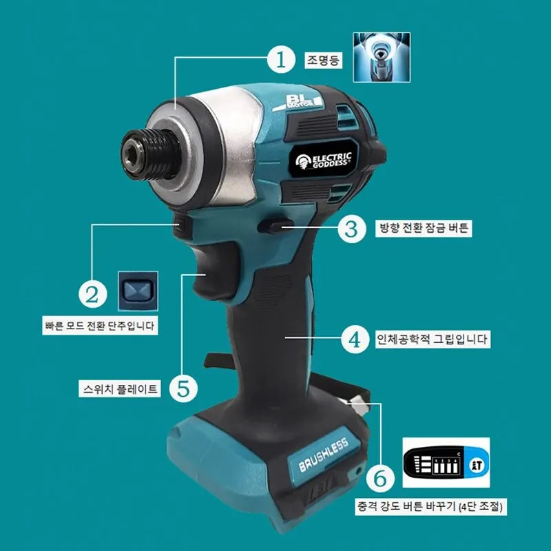 Electric Goddess 1800rpm DTD173 Cordless Impact Driver 180Nm Brushless Motor Electric Drill Wood/Bolt/T-Mode For Makita 18V