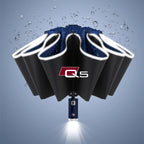 Car Umbrella With LED Flashlight Reflective Stripe Reverse Umbrella for audi sport RS A1 A3 A4 B7 B8 A5 A6 A7 A8 Q3 Q5 Q7 Q8 TT