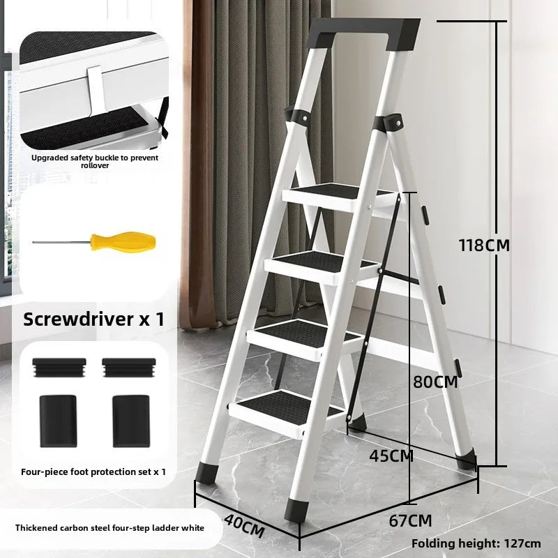 Home ladder stool folding zigzag ladder anti slip pedal ladder indoor