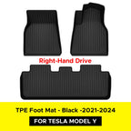 For Tesla Model Y 2021-2024 Floor Mat Left and Right Hand Drive TPE Carpet Waterproof Weather-resistant Foot Pads Mats
