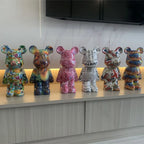 28cm Building Block Bear Statue DIY Creative Animal Sculpture Art Decor Unique Gift for Collectors  Kids Cool Desk Display Model