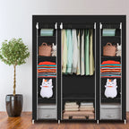"69" Portable Non-Woven Clothes Closet, Quick & Easy Assembly, Extra Strong & Durable Wardrobe Storage Organizer, Black."