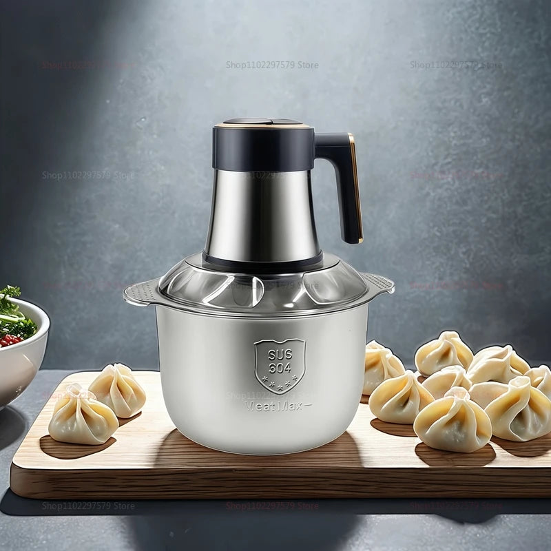 Electric Meat Grinder 5L Food Crusher Stainless Steel Multi Functional Vegetable Slicer Processor Chopper Kitchen Blender