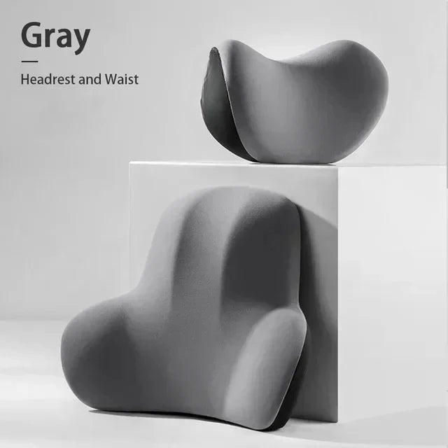 Car Neck Headrest Pillow Memory Foam Waist Cushion Lumbar Support Backrest Cars Vehicle Supplies Travel Neck Cushion Protection