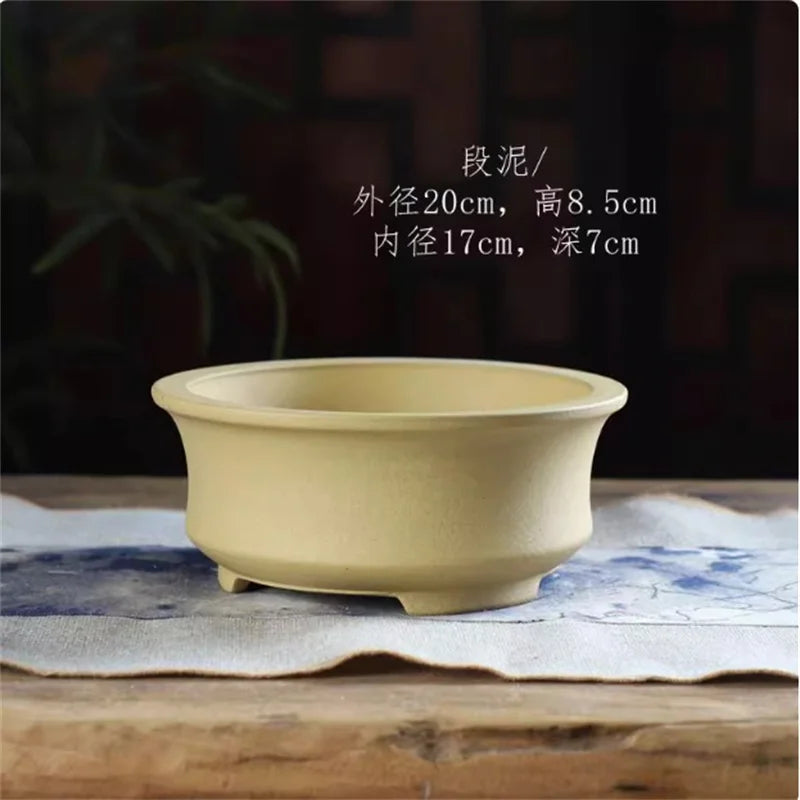 Ceramic Bonsai Pot, Bowl Pot, 4 Color,Round Flower Pot, Home Decoration