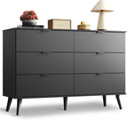 Wood Dresser Storage Organizer with Sturdy Metal Handle, TV Stand for 55 inch TV, Chest of Drawers for Living Room, Hallway