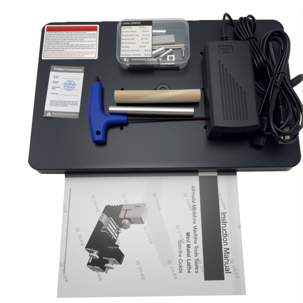 Mini All Metal Lathe Machine DIY Tool Benchtop Wood Lathe Woodworking for Hobby Sience Education Modelmaking AC110V-240V 36W