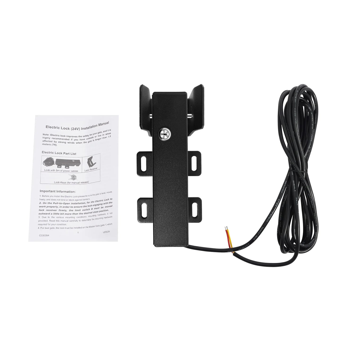Electric Gate Lock Automatic Electric Lock for DC 24 V Swing Gate Operator Gate Drive System