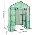 SucceBuy Walk-in Green House Greenhouse with Shelves High Strength PE Cover with Doors & Windows and Steel Frame for Planting