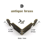 12pcs Decorative Corner Protector Guard Edge Cover for Jewelry Chest Wine Gift Box Wooden Case Table Desk Bronze Golden + Nails