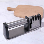 Kitchen Gadgets Manual 4 in 1 Sharpener Professional Non-slip Base Kitchen Sharpening Stone Handheld Whetstone Canteen
