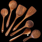 Cooking Tool Sets, Wooden Kitchen Spoons Toolset Wooden Cooking Utensils Spatula, Soup Ladle, Rice Scoop