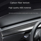 For Tesla Model 3 Highland 2025 2024 Dashboard Cover ABS Carbon Fiber Air Outlet Panel Cover Trim Sticker Interior Accessories