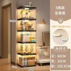 Nordic Living Room Display Cabinet Bookshelf Storage Organizer Modern Design Cabinet With With Lights Home Decor Furniture