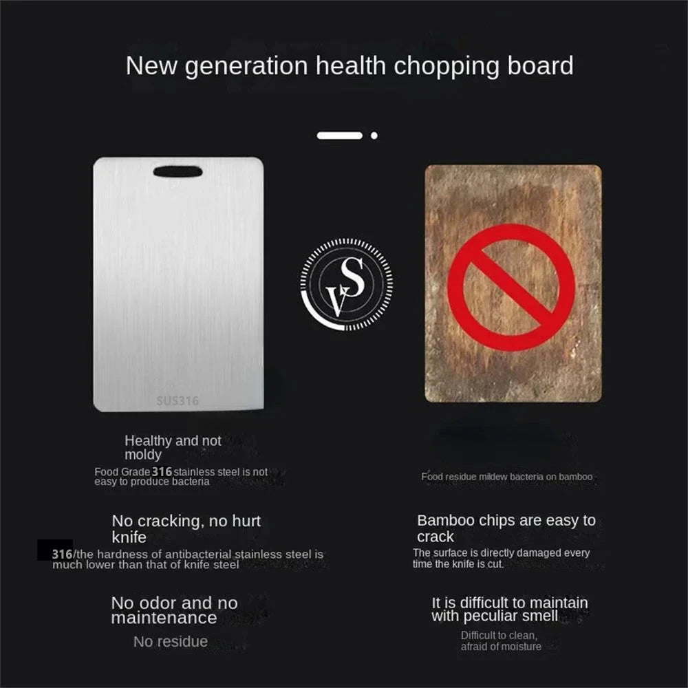 Kitchen-specific cutting board, 316 stainless steel double-sided panel, kitchen accessory tools, food-grade meat cutting board