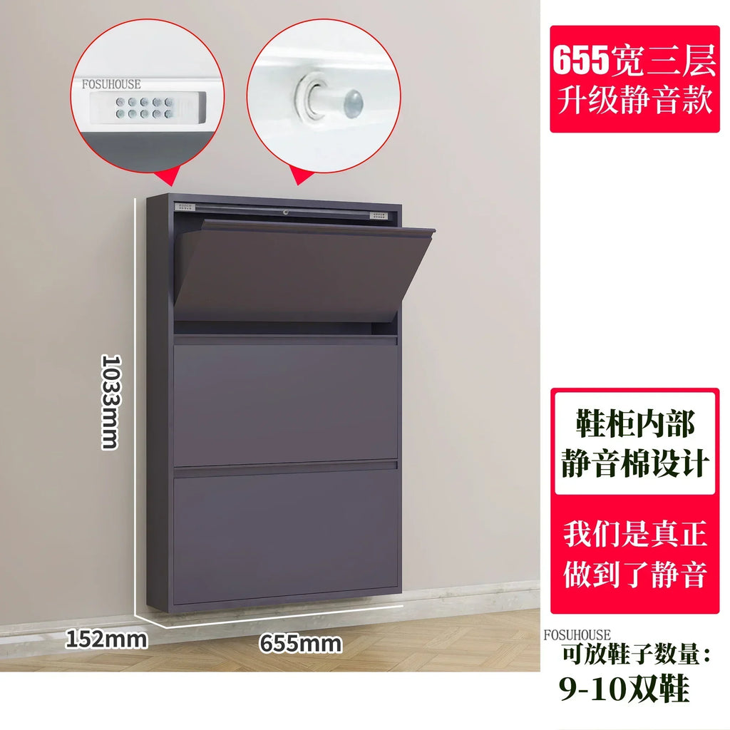 Narrow Shoe Rack Home Aesthetic Living Room Furniture Tilted Vertical Wooden Storage Hallway Shoe Cabinets n