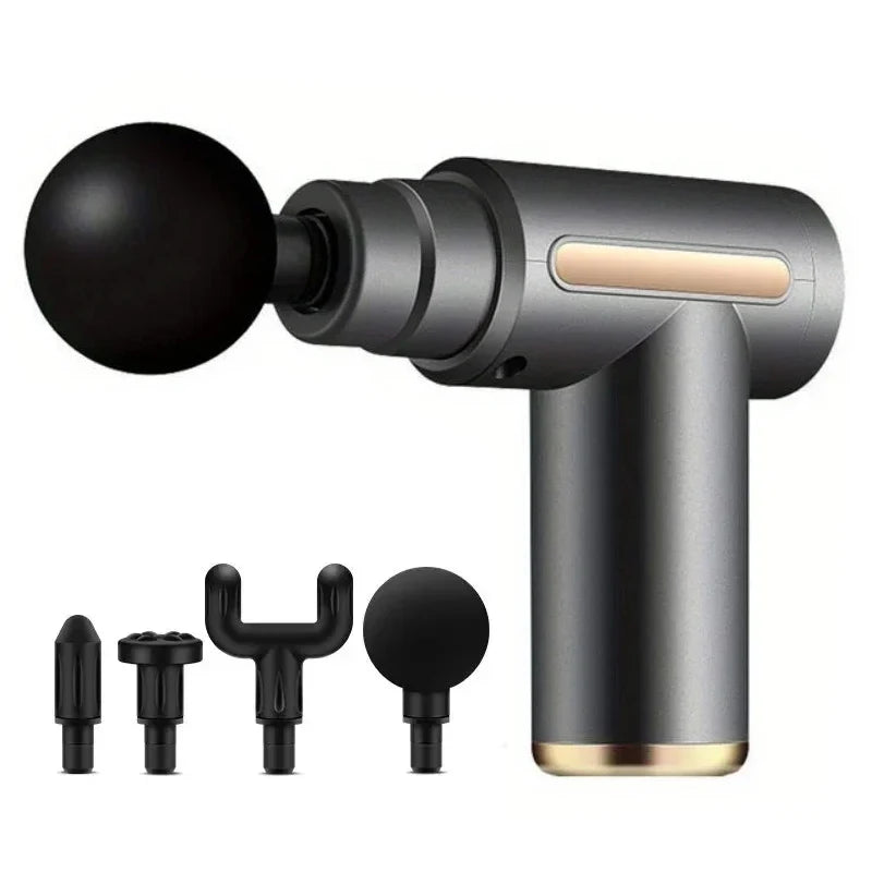 Mini Fascia Massage Gun - Electric Body Massager with 4 Heads for Relaxation & Fitness | AlluCanFind